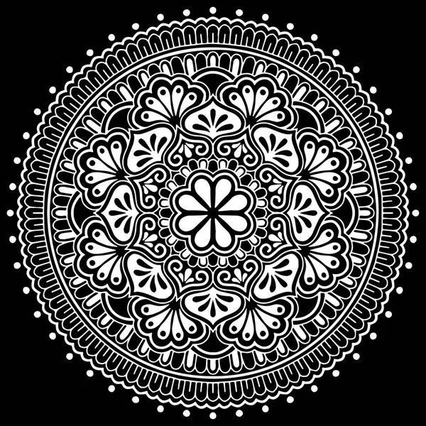 Mandala wzór biały Doodle szkic — Wektor stockowy