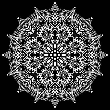 Mandala desen beyaz karalamalar kroki