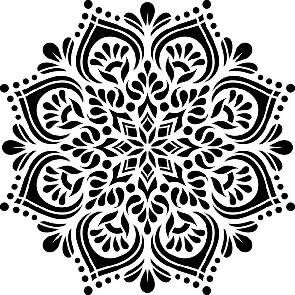 Mandala desen stencil karalama çizimi