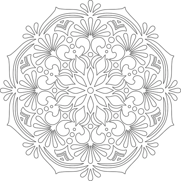 Figura mandala para colorear garabatos boceto — Vector de stock