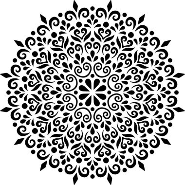 Mandala desen stencil karalama çizimi