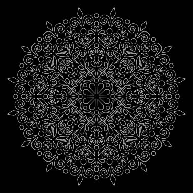 Mandala desen beyaz karalamalar kroki