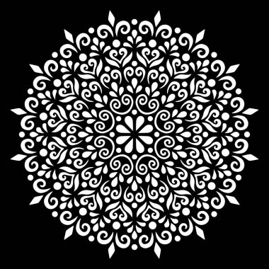 Desen Mandala beyaz şablon karalamalar kroki