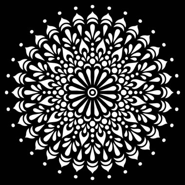 Desen Mandala beyaz şablon karalamalar kroki