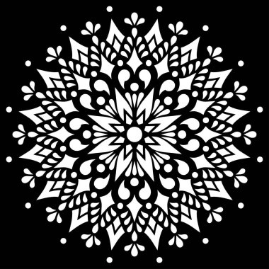Desen Mandala beyaz şablon karalamalar kroki