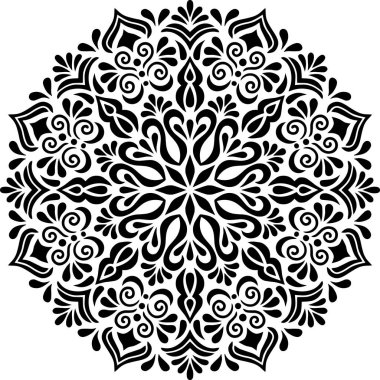 Mandala desen stencil karalama çizimi
