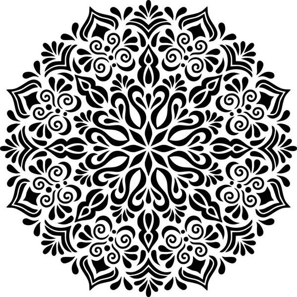 Bosquejo de garabatos de plantilla de patrón de mandala — Vector de stock