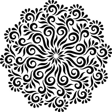 Mandala desen stencil karalama çizimi