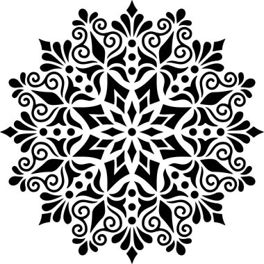 Mandala desen stencil karalama çizimi