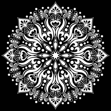 Mandala desen beyaz karalamalar kroki
