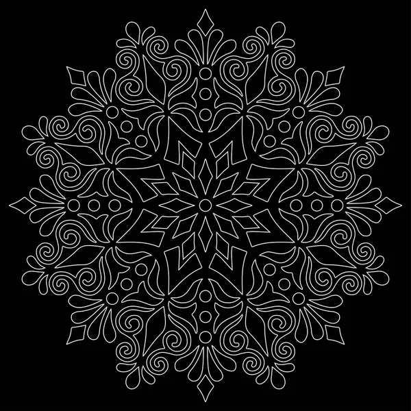 Mandala padrão rabiscos brancos esboço — Vetor de Stock