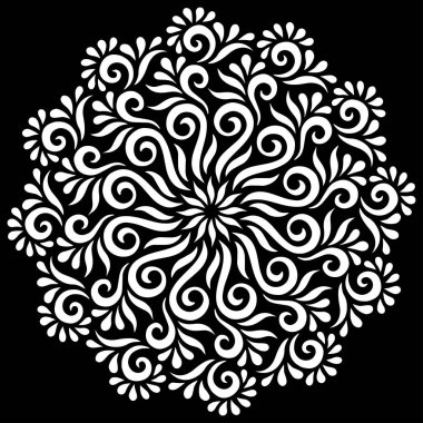 Desen Mandala beyaz şablon karalamalar kroki