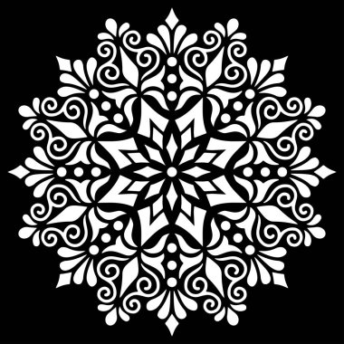 Desen Mandala beyaz şablon karalamalar kroki