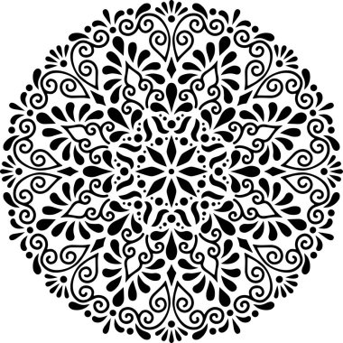 Mandala desen stencil karalama çizimi
