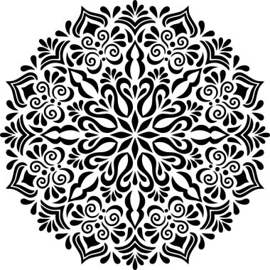 Mandala desen stencil karalama çizimi