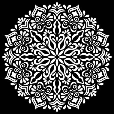 Desen Mandala beyaz şablon karalamalar kroki