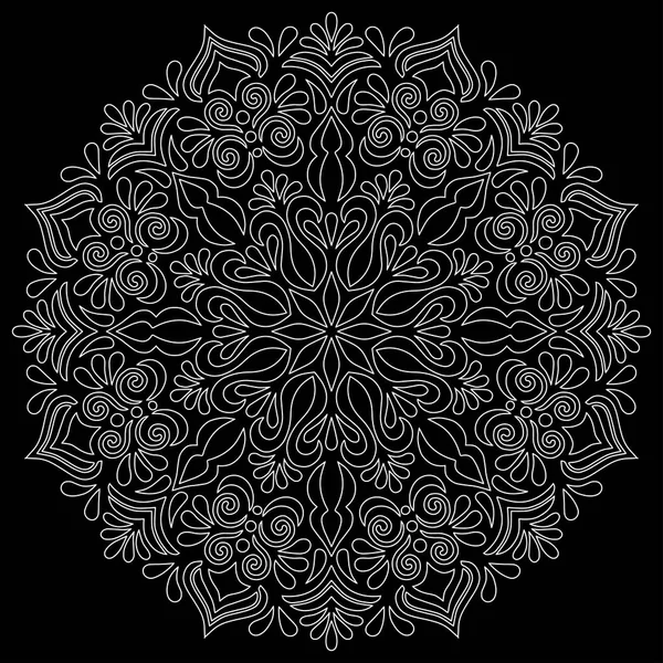 Patrón mandala garabatos blanco bosquejo — Archivo Imágenes Vectoriales