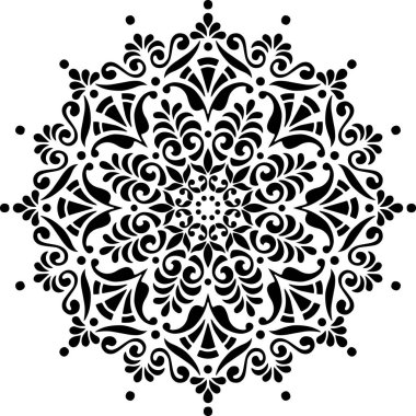 Mandala desen stencil karalama çizimi