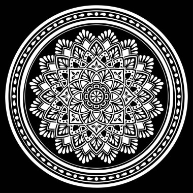 Mandala desen beyaz karalamalar kroki