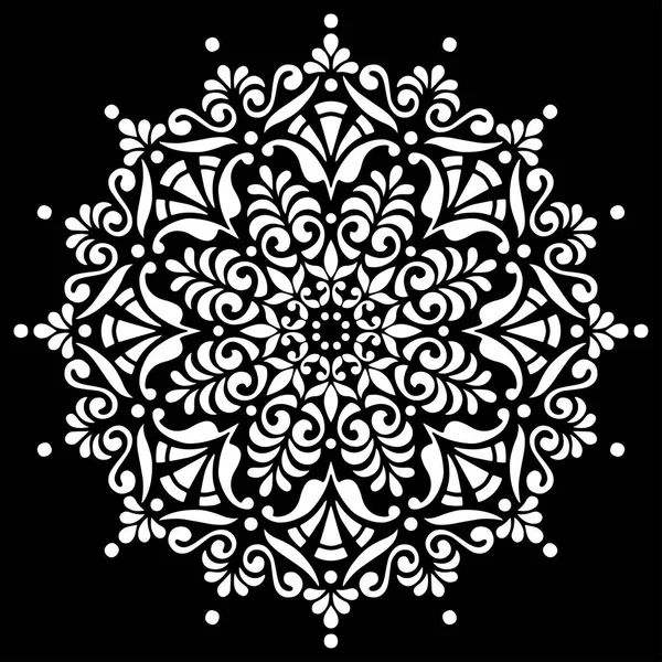 Pattern mandala white stencil doodles sketch — Stock Vector