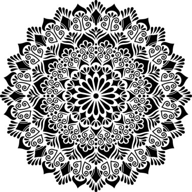 Mandala desen stencil karalama çizimi