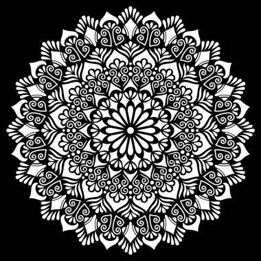 Desen Mandala beyaz şablon karalamalar kroki