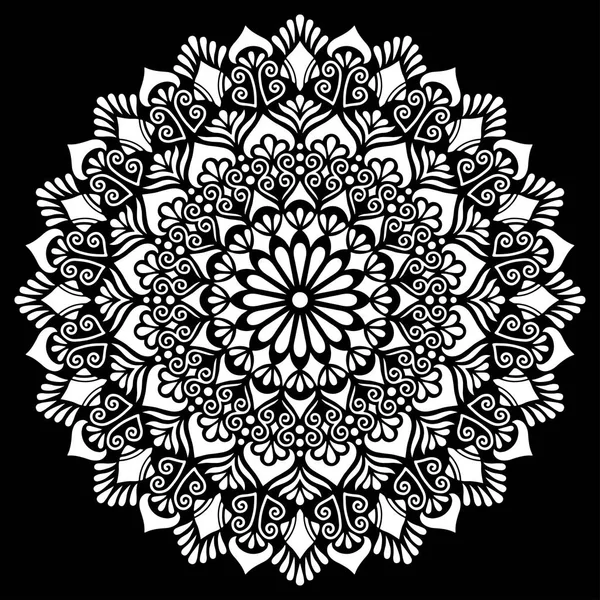 Patroon Mandala wit stencil doodles schets — Stockvector