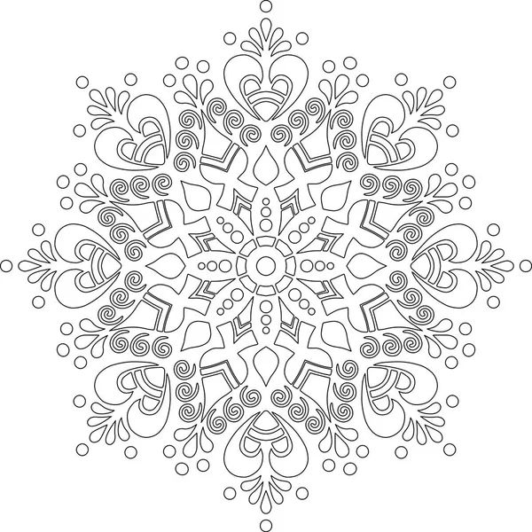 Figura mandala para colorear garabatos boceto — Vector de stock