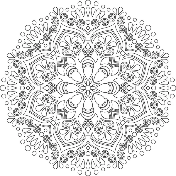 Obrázek mandala pro obarvení čmáranice skica — Stockový vektor