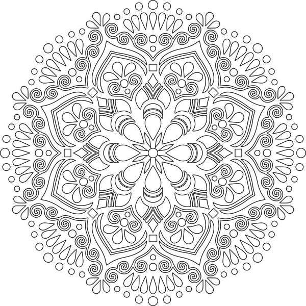 Figura mandala para colorear garabatos boceto — Vector de stock