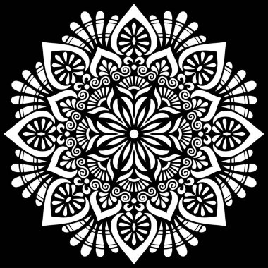 Desen Mandala beyaz şablon karalamalar kroki