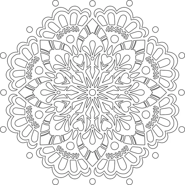 Figura mandala para colorear garabatos boceto — Vector de stock