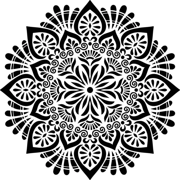 Mandala desen stencil karalama çizimi