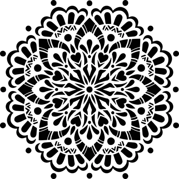 Mandala modello Stencil scarabocchi schizzo — Vettoriale Stock