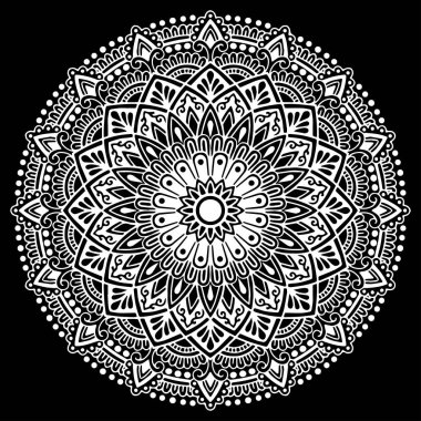 Mandala desen beyaz karalamalar kroki