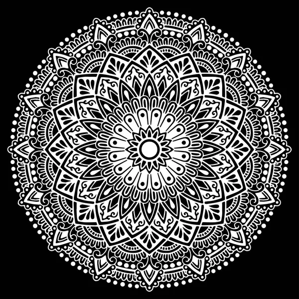 Mandala pattern white doodles sketch — Stock Vector