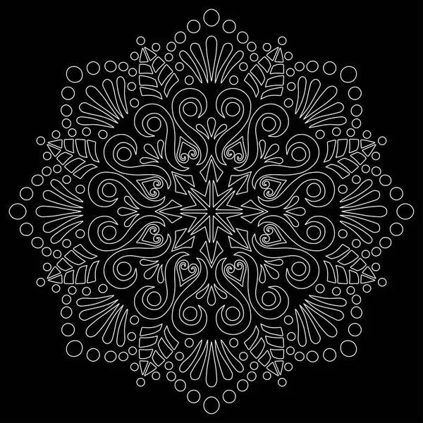 Mandala patroon witte doodles schets — Stockvector