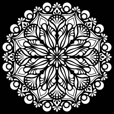 Desen Mandala beyaz şablon karalamalar kroki