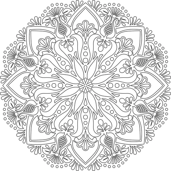 Малюнок мандали для розмальовки каракулів ескіз — стоковий вектор