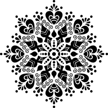 Mandala desen stencil karalama çizimi