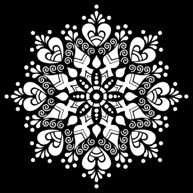 Desen Mandala beyaz şablon karalamalar kroki