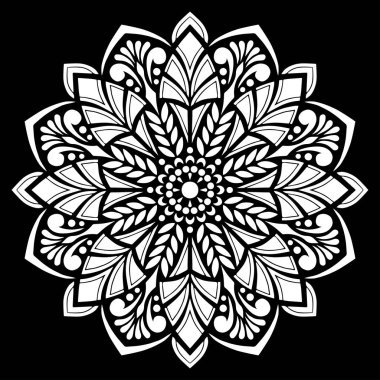 Desen Mandala beyaz şablon karalamalar kroki