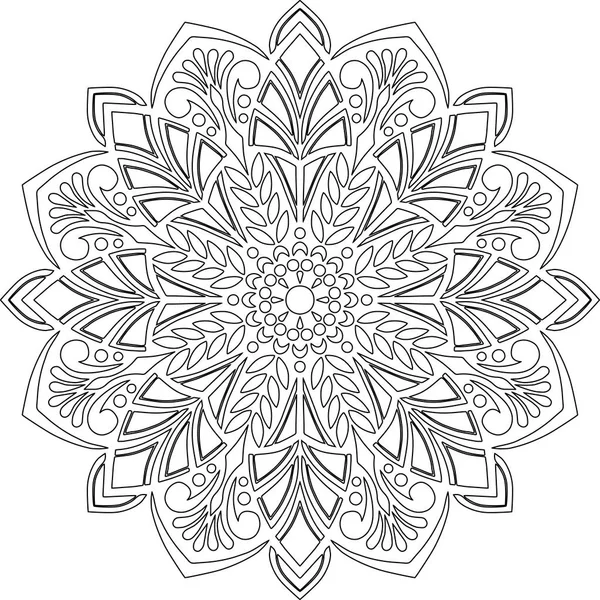Figur Mandala zum Färben Doodles Skizze — Stockvektor