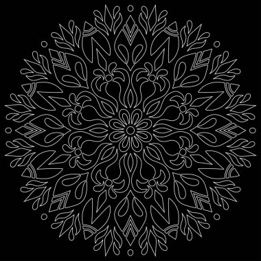 Mandala desen beyaz karalamalar kroki