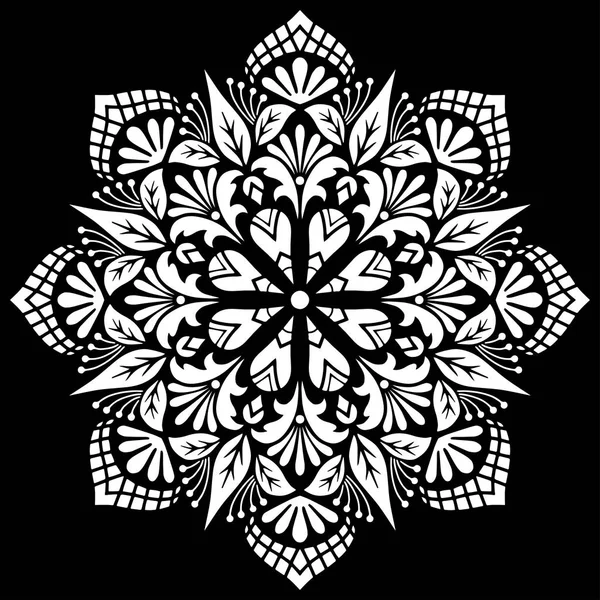 Patrón mandala plantilla blanca garabatos boceto — Vector de stock