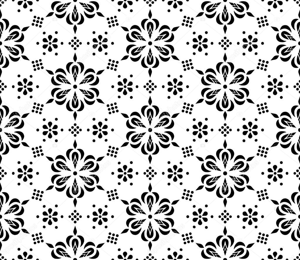 Abstract pattern seamless black and whit doodle Sketch