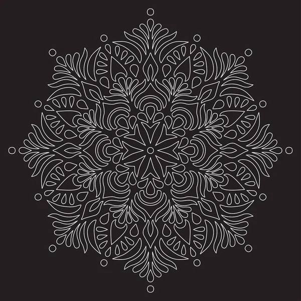 Mandala patroon witte doodles schets — Stockvector