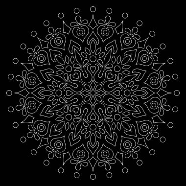 Mandala desen beyaz karalamalar kroki