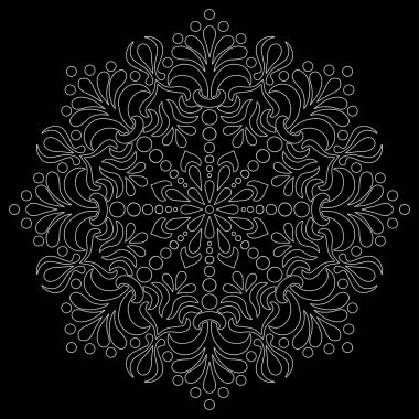 Mandala desen beyaz karalamalar kroki