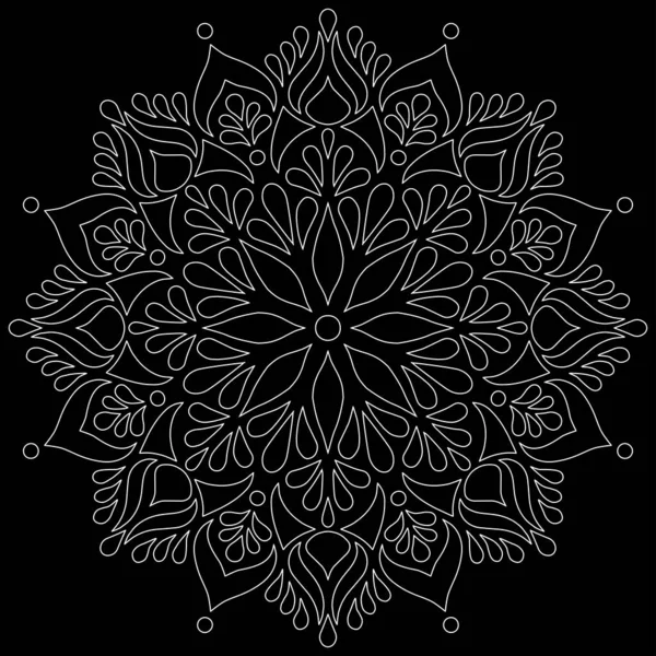 Візерунок мандали білі каракулі ескіз — стоковий вектор